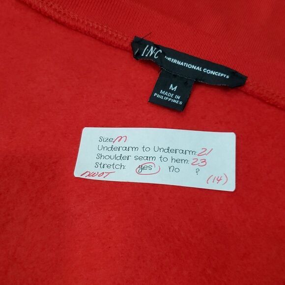 INC Sz M Red VNeck Embellished Sweater Gorgeous! 425 - Picture 4 of 8